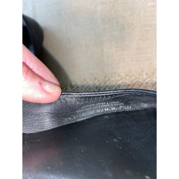 Tory Burch Ballet Flat Leather Upper size 7.5M Gold T Logo Shoes - Picture 4 of 11